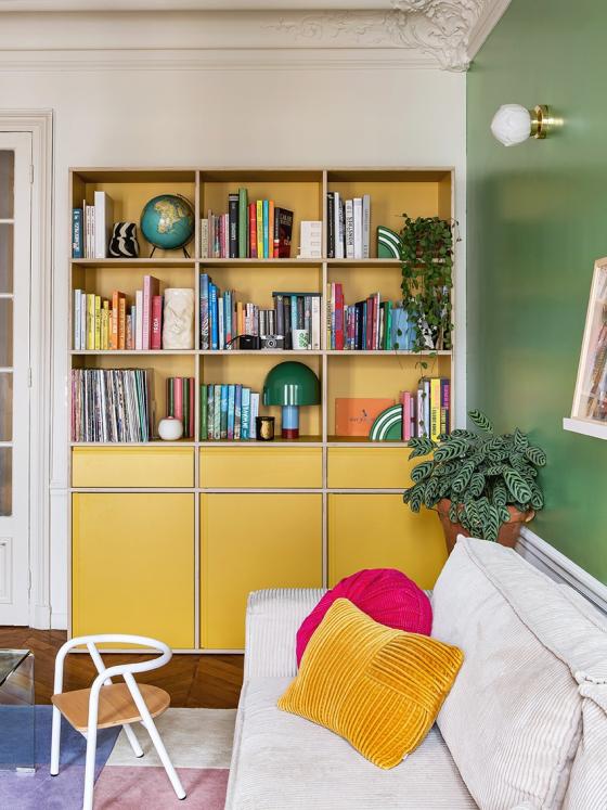 Lisa Gachet's yellow Tylko bookshelves