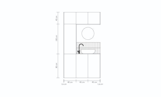 Plan Badezimmer aus Mattlack in Rot 02 - Argile