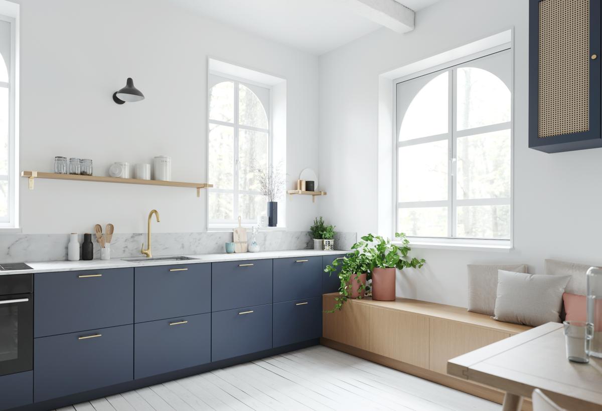 Ikea Hack: Sitzbank aus Metod Korpussen, Küche in Eiche & Blau 02 - Bleu nuit