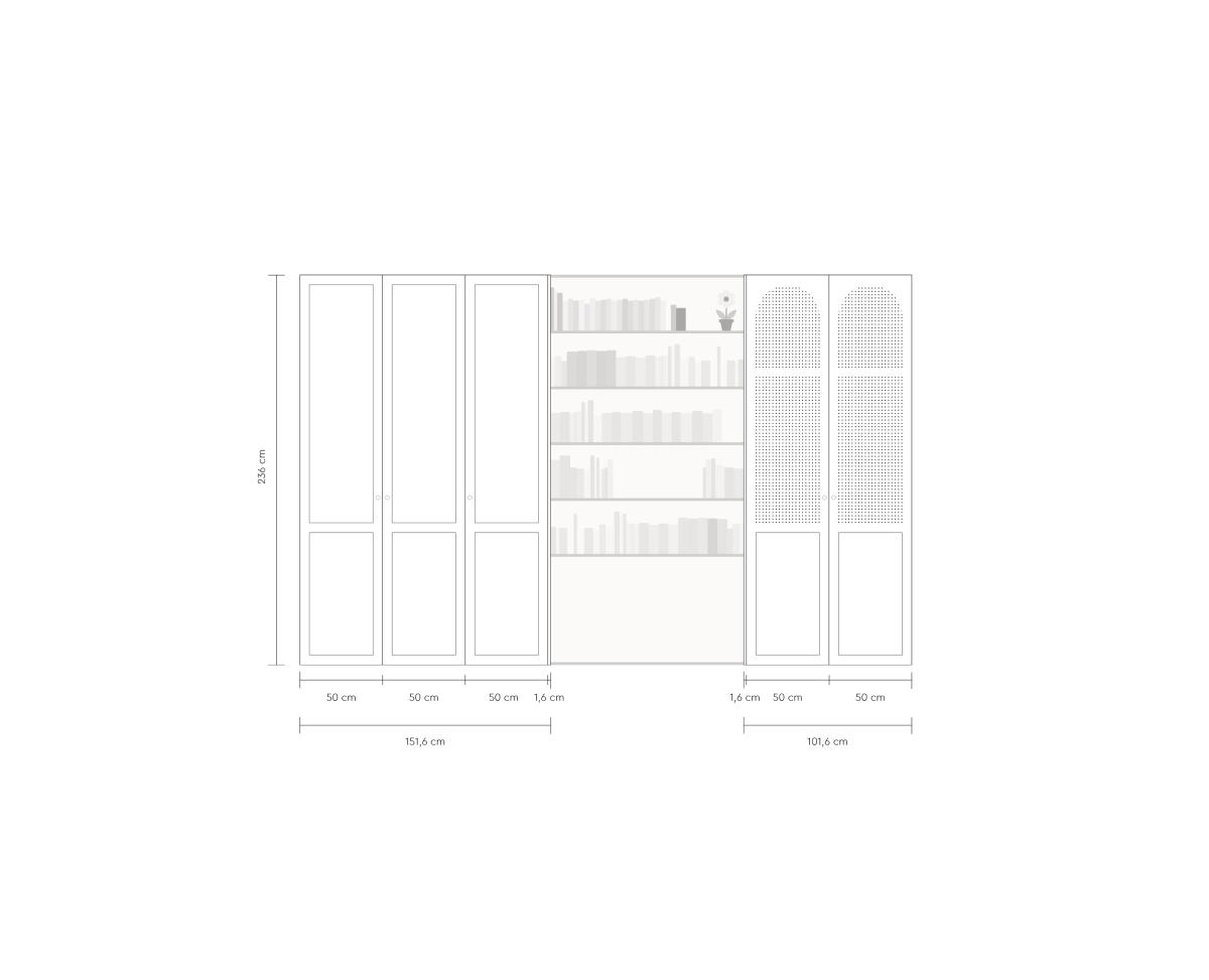 Plan Kleiderschrank-Bücherregal