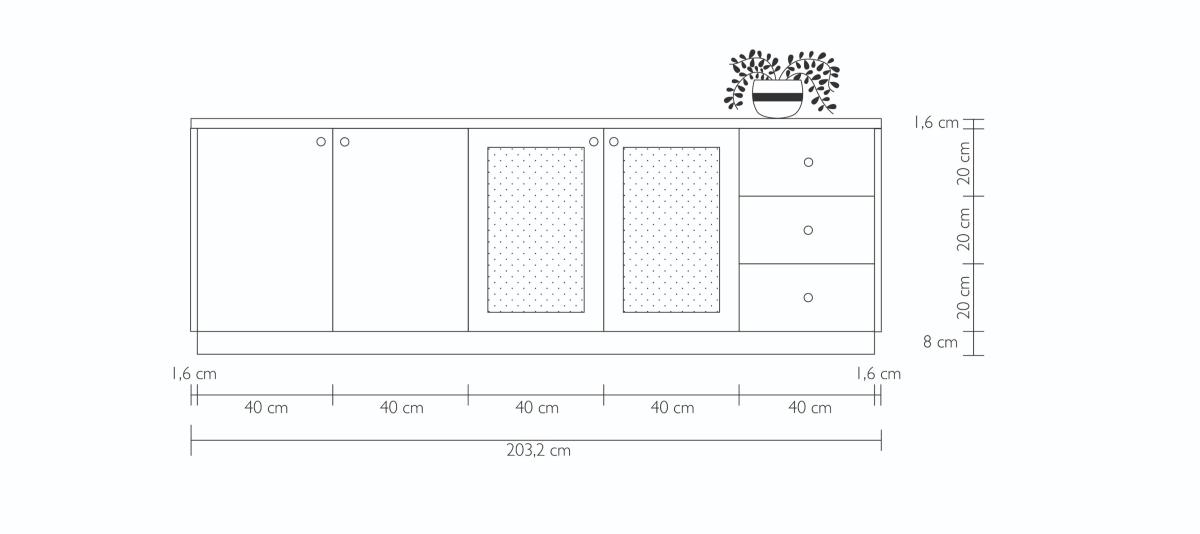 Plan Sideboard mit Flechtwerk | Plum