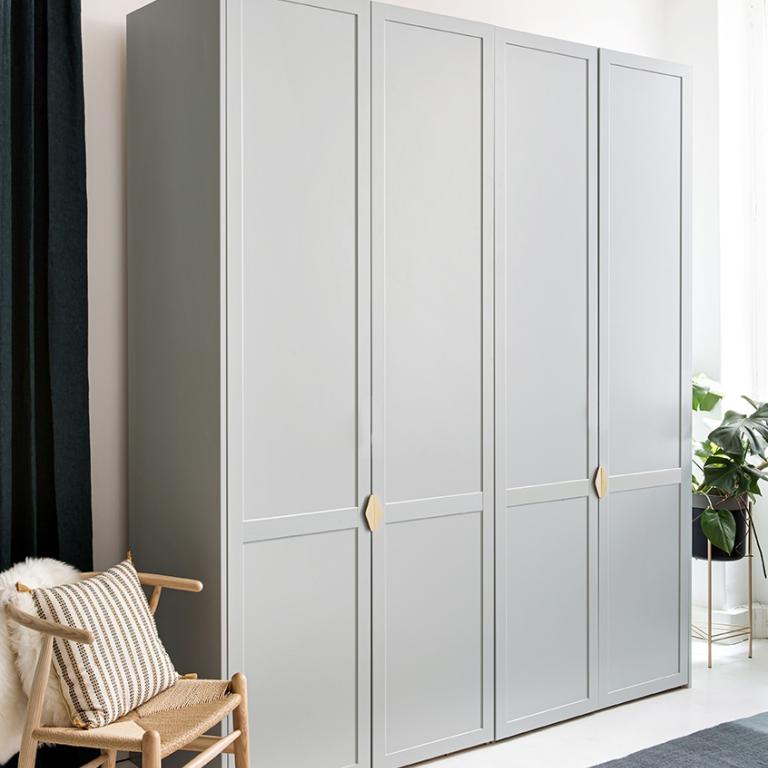 A  4-door wardrobe with a frame