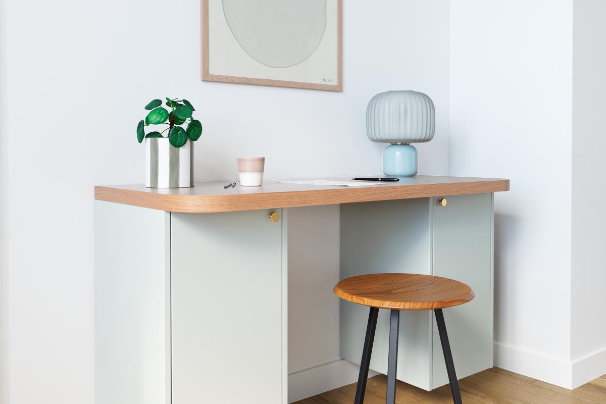 Honey oak Curved desk top