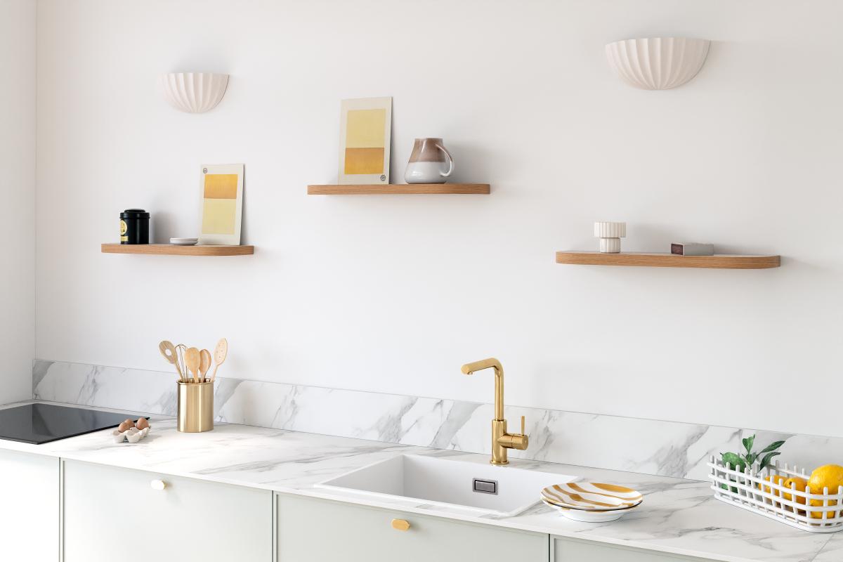 Double Curved floating shelf