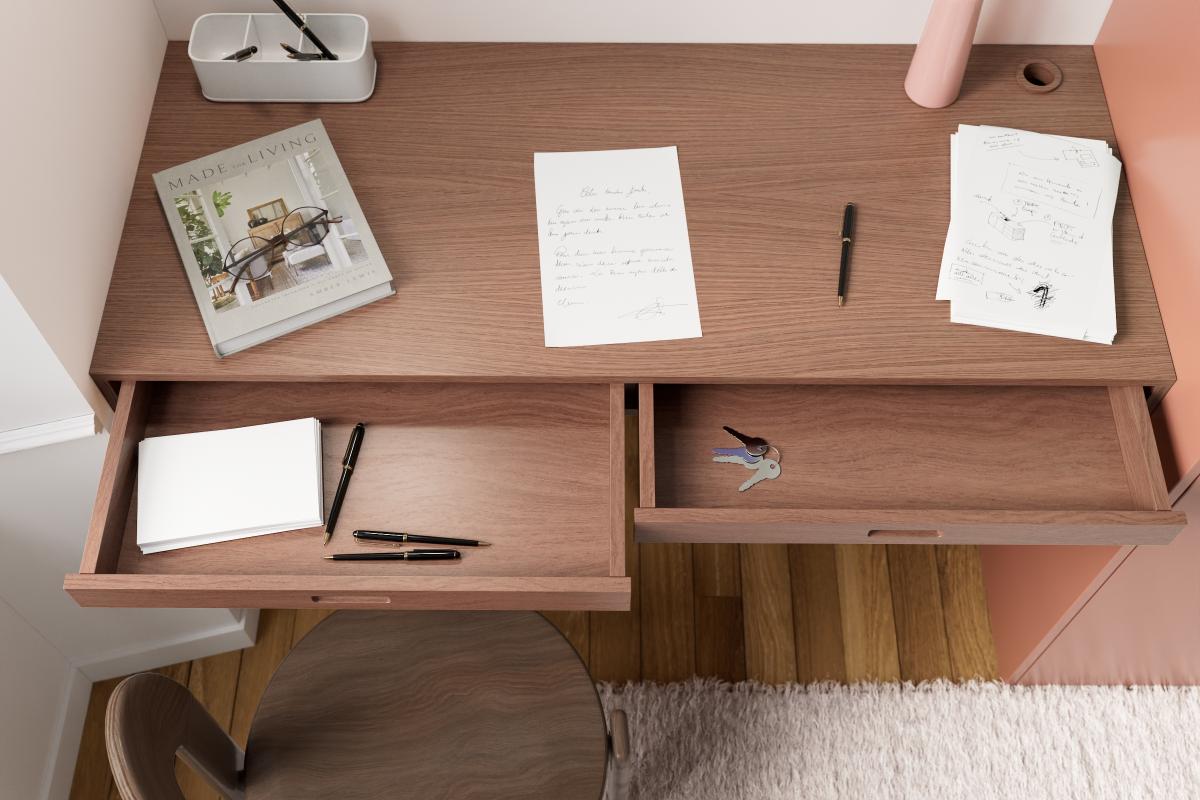 Natural Walnut Secretary desk top