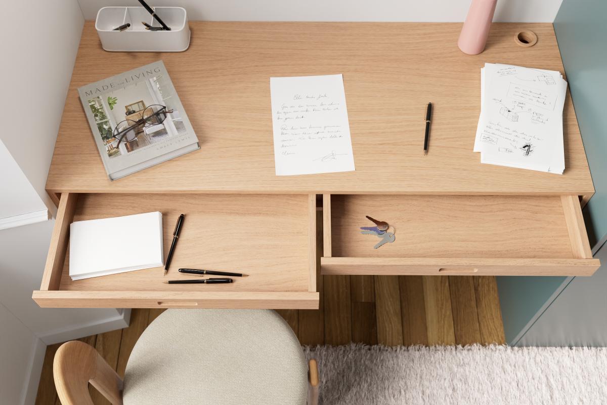 Natural oak Secretary desk top