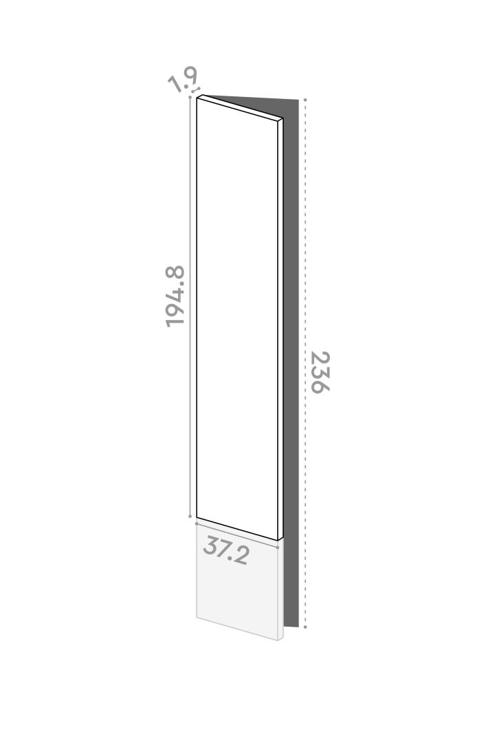 Porte 37x195cm - charnières à gauche
