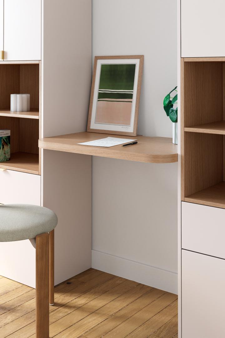 Natural oak Curved desk top