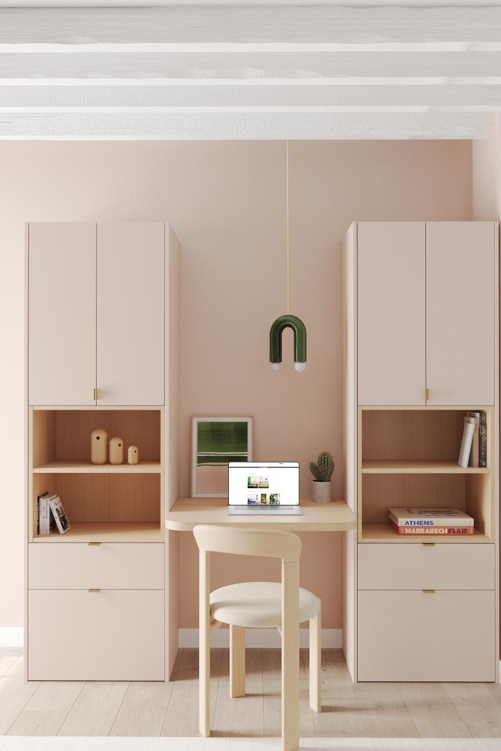 Natural oak Curved desk top