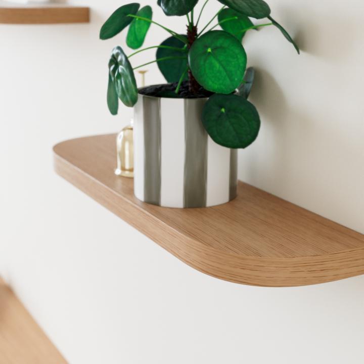 Double Curved floating shelf