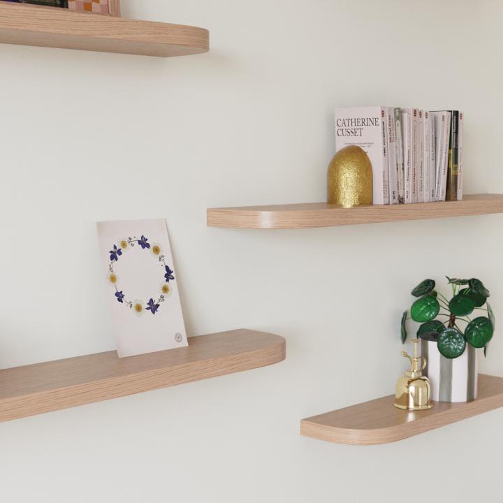 Curved floating shelf