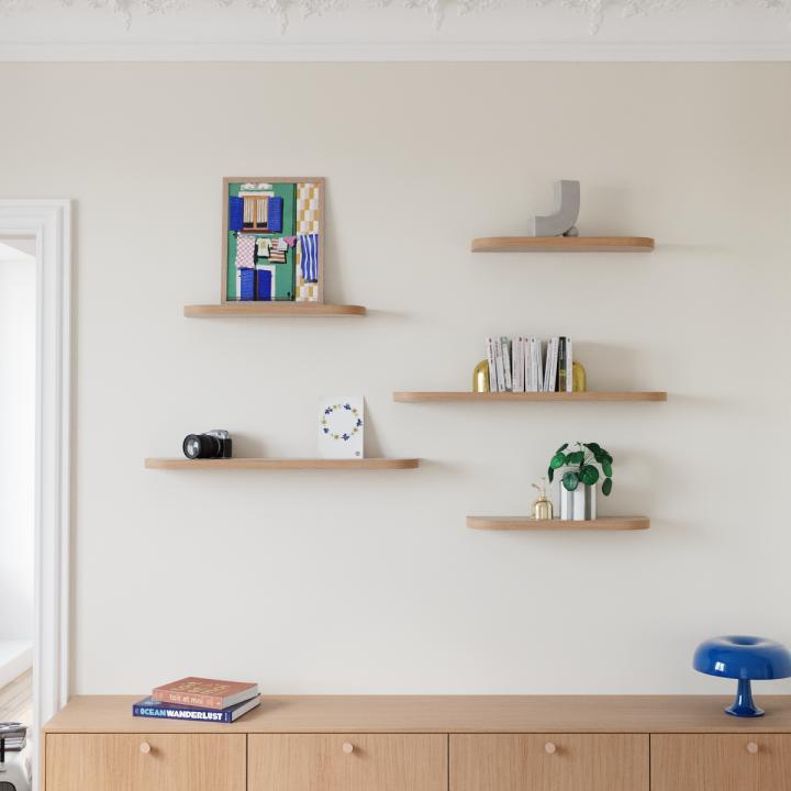 Double Curved floating shelf