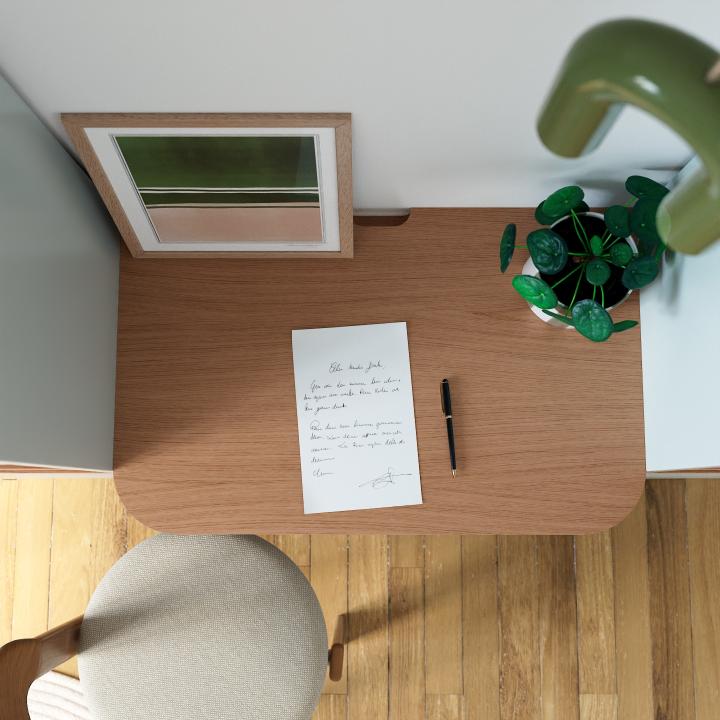 Honey oak Curved desk top