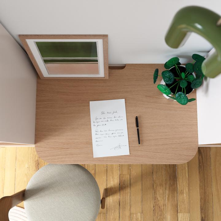 Natural oak Curved desk top