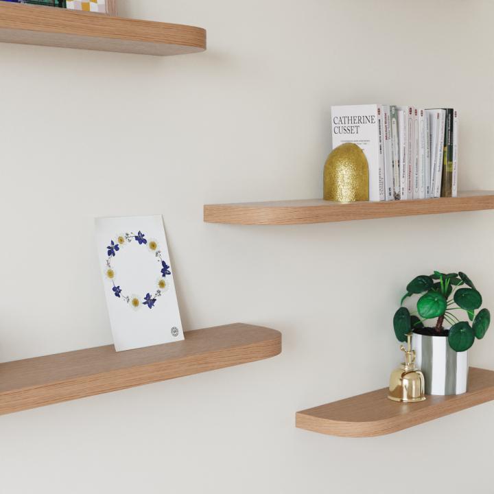 Double Curved floating shelf