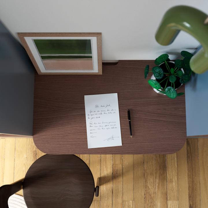 Natural Walnut Curved desk top