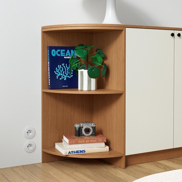 Curved open cabinet 39x88cm