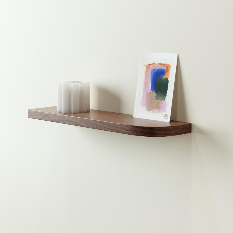 Curved floating shelf