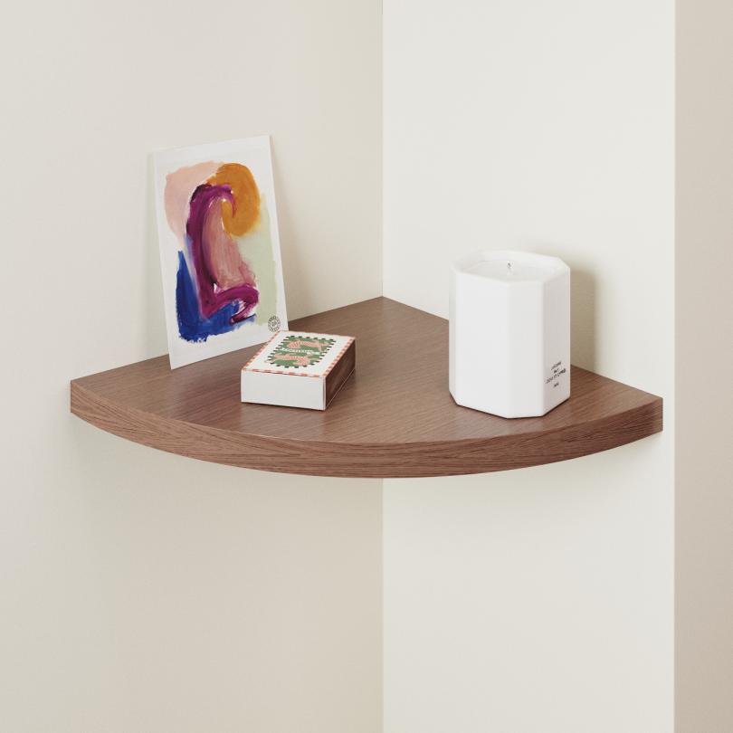 Corner curved floating shelf