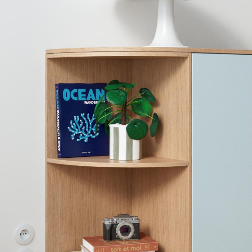 Curved open cabinet 39x88cm