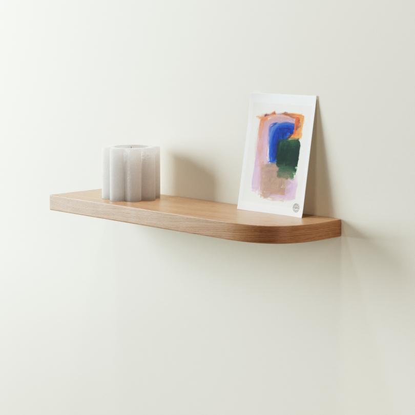 Curved floating shelf