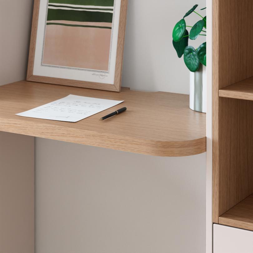 Natural oak Curved desk top