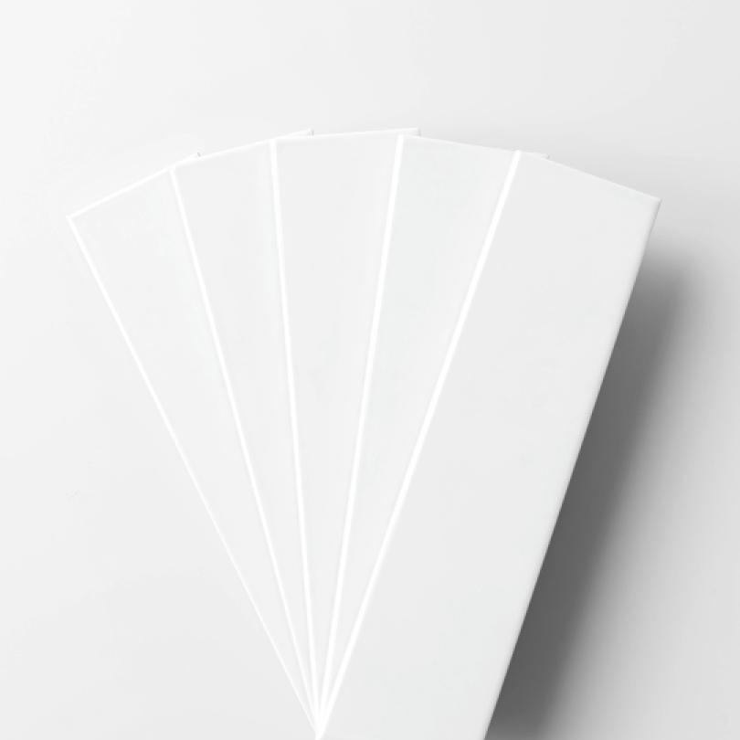 Ceramic tile 5x20cm |  White 01 - Blanc pur