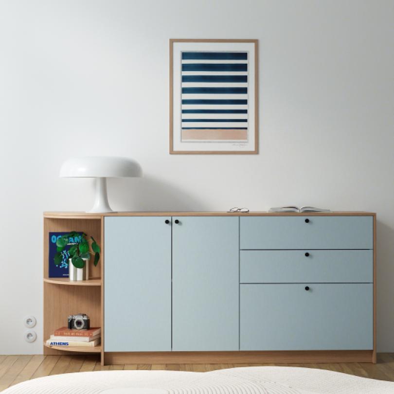 Curved open cabinet 39x88cm