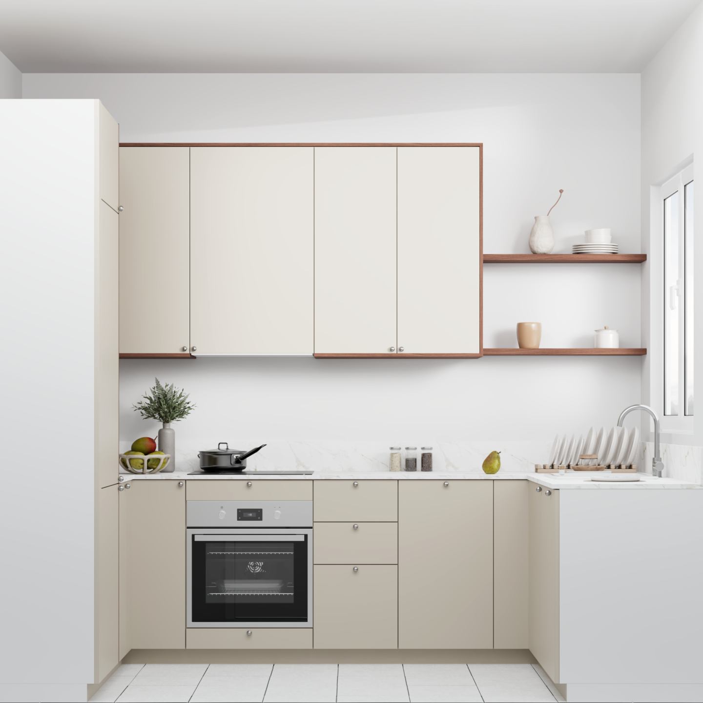 plum living Kitchen Natural Walnut, Beige 04 - Lin