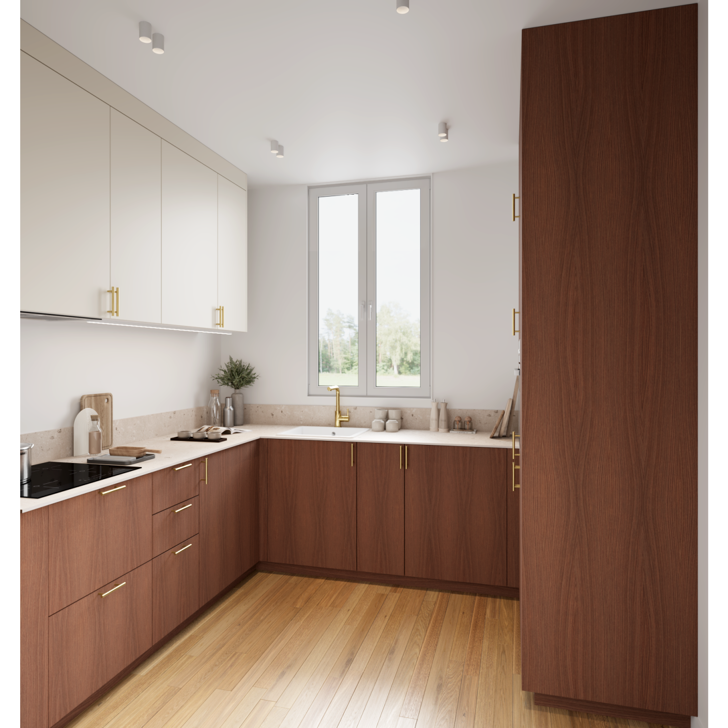 plum living Kitchen Natural Walnut, Beige 05 - Ivoire