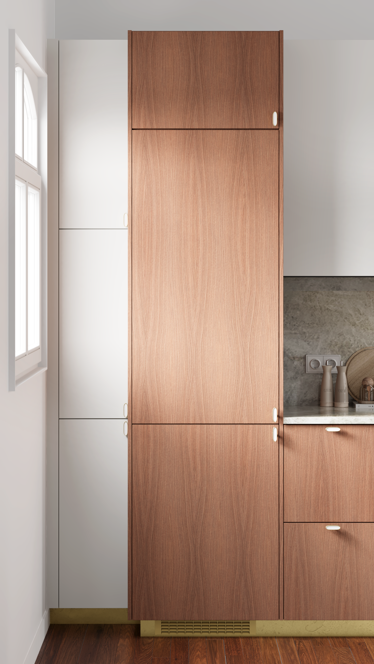 plum living Kitchen Natural Walnut, White 01 - Blanc pur