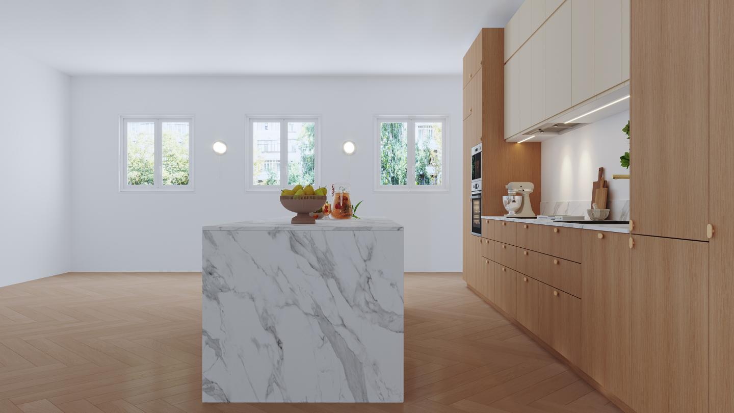 plum living Kitchen Natural Oak, Beige 05 - Ivoire