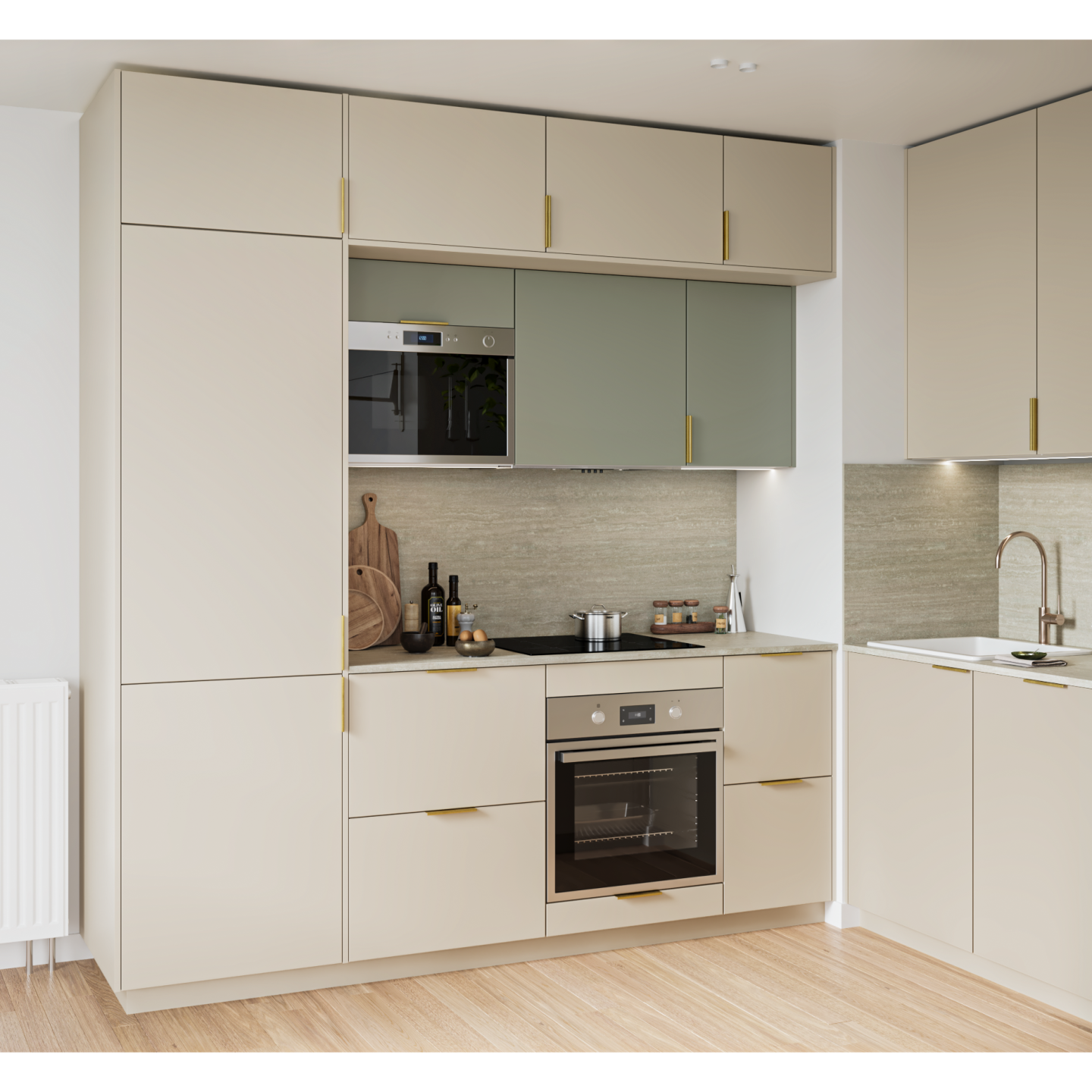 plum living Kitchen Green 05 - Stone, Beige 04 - Lin