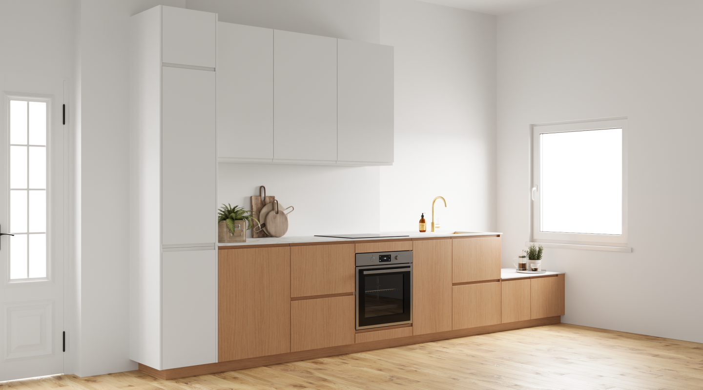 plum living Kitchen Natural Oak, White 01 - Blanc pur