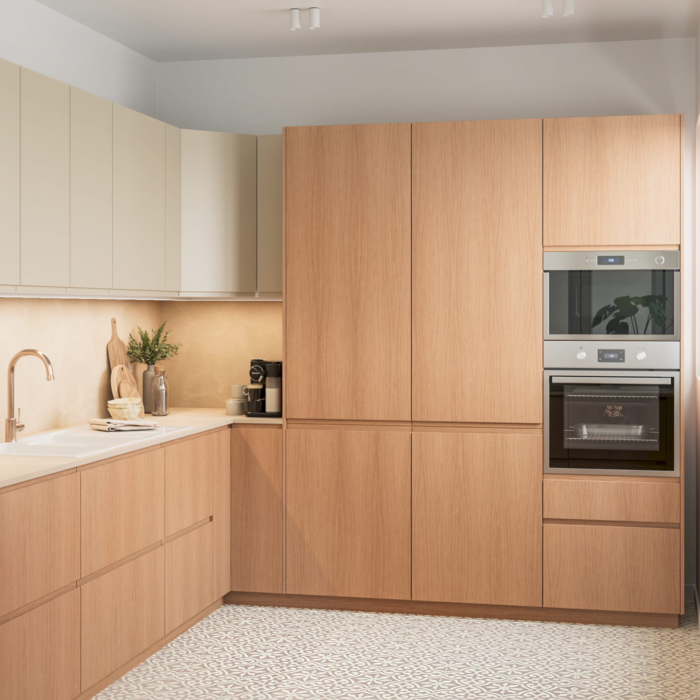 plum living Kitchen Natural Oak, Beige 04 - Lin