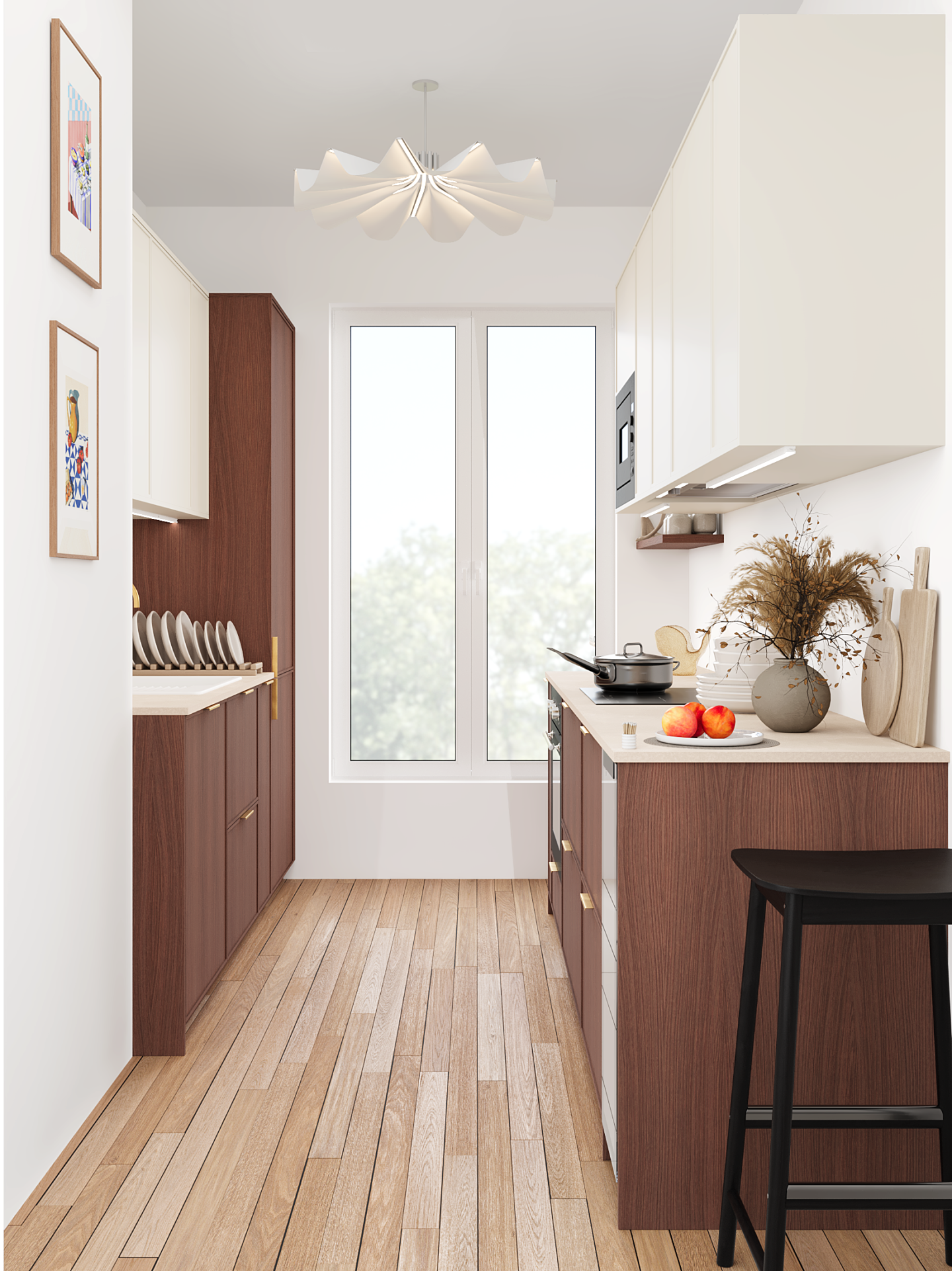 plum living Küche Walnuss Natur, Beige 05 - Ivoire
