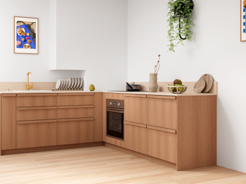 plum living Kitchen Natural Oak, Beige 05 - Ivoire
