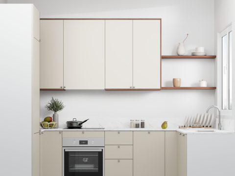 plum living Kitchen Natural Walnut, Beige 04 - Lin