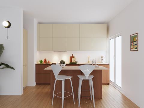 plum living Kitchen Natural Walnut, Beige 04 - Lin