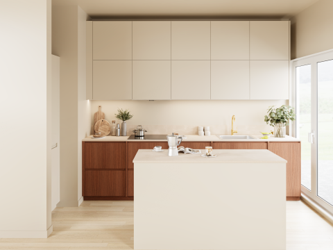 plum living Kitchen Natural Walnut, Beige 04 - Lin