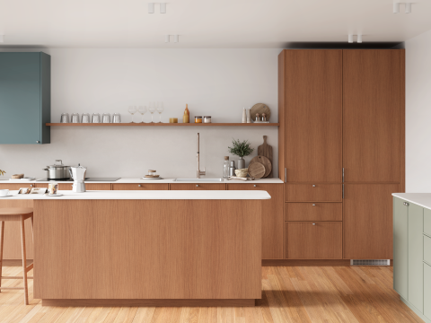 plum living Kitchen Honey oak