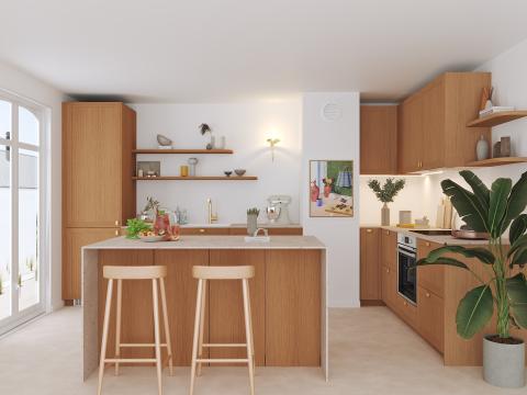 plum living Küche Honig Eiche