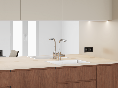 plum living Kitchen Natural Walnut, Beige 04 - Lin
