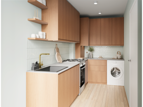 plum living Kitchen Honey oak