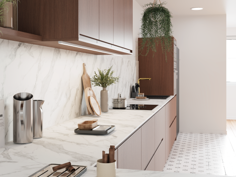plum living Kitchen Natural Walnut