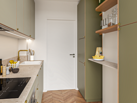 plum living Kitchen Green 12 - Moss, Green 11 - Clay