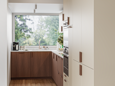 plum living Kitchen Natural Walnut, Beige 04 - Lin