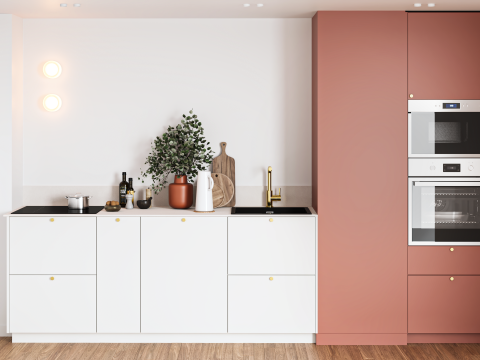 plum living Kitchen White 01 - Blanc pur, Red 02 - Argile