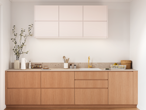 plum living Cuisine Chêne naturel, Beige rosé