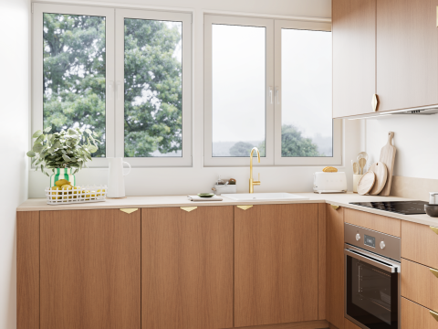 plum living Kitchen Honey oak